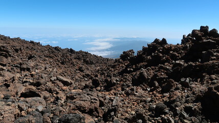 Fototapeta na wymiar Teide mountain, Tenerife with blue sky on the ground