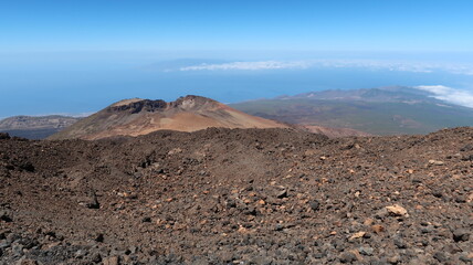 Teide mountain, Tenerife with blue sky on the ground