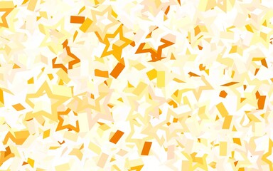 Light Orange vector pattern with christmas stars.
