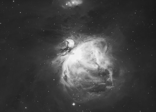 Black And White Orion Nebula In Hydrogen Alpha