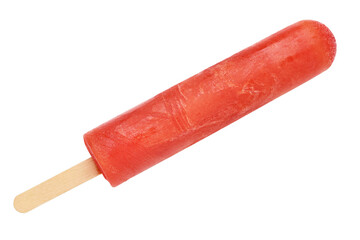 Red ice cream popsicle isolated on white