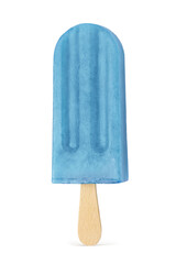Blue ice cream popsicle isolated on white