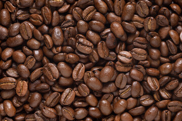 Roasted coffee beans, can be used as a background
