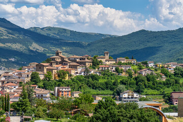 Naklejka premium Montereale mountain village in the Monti della Laga National Park, Abruzzo,Italy