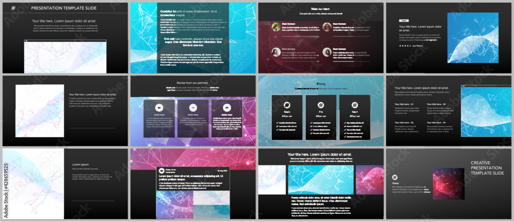 Wall mural vector templates for website design, presentations, portfolio. templates for presentation slides, fl