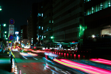 Fototapeta na wymiar tokyo street long exposure