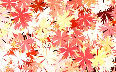 Light Orange vector doodle pattern with trees, branches.