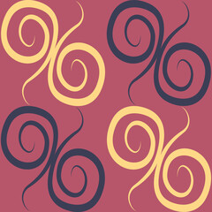 Seamless texture, pattern on a square background - colored curls. Abstraction.