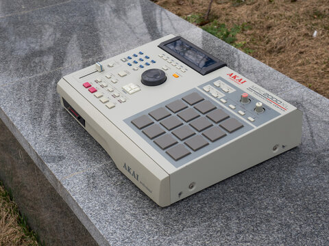 Moscow 18.04.2021 .Akai MPC Electronic Musical Instrument, Drum Machine For Creating Hip Hop Instrumentals