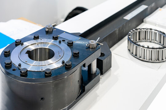 series bearing cam or sprag one way clutch assemble with frame arm of structure  machine industrial or component automotive part on table