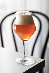 wheat light beer in glass 