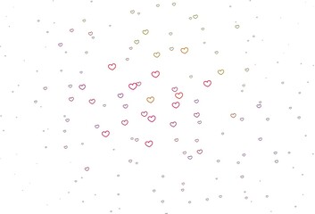 Light Multicolor vector background with hearts.