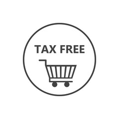 Vector icon pack of tax free cart on white isolated background.