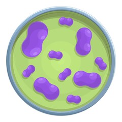 Petri dish lab icon. Cartoon of Petri dish lab vector icon for web design isolated on white background