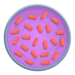 Petri dish virus icon. Cartoon of Petri dish virus vector icon for web design isolated on white background