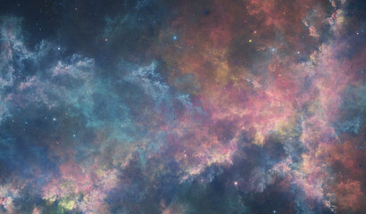 Obraz na płótnie Canvas Fictional Infinite Starfield Nebula - 13020 x 7617 px