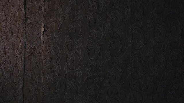 closeup view on wallpapper of an abandoned house.