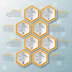 Abstract 3D Paper Infographics. Business template .Vector illustration