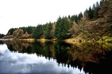 Fototapeta na wymiar lake in the mountains scotland landscapes