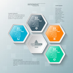 Abstract 3D Paper Infographics. Business template .Vector illustration