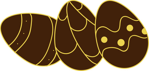 festive easter choko eggs for decorating postcards and banners for the holiday