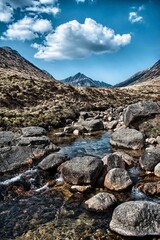 Fototapeta na wymiar mountain river in the mountains Scotland landscapes