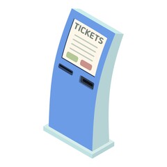Railway online tickets icon. Isometric of Railway online tickets vector icon for web design isolated on white background