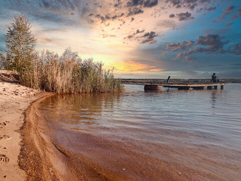 Sonnenuntergang am Bootssteg am Hainer See
Leipziger Seen
