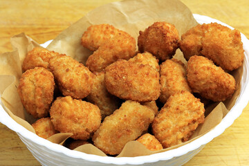 Deep Fried Crispy Breaded Scampi In A Basket