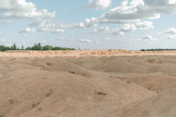 Tuffets and the sky with white clouds