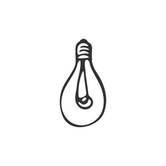 Hand drawn light bulb icon isolated on white background. The symbol of light in Christianity. Be the light. Christ is Light. Religion and Christianity. Vector illustration
