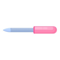Pink pedicure file icon. Cartoon of Pink pedicure file vector icon for web design isolated on white background