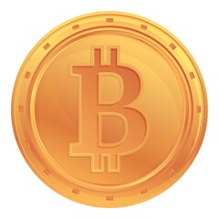 Bitcoin icon. Cartoon of Bitcoin vector icon for web design isolated on white background