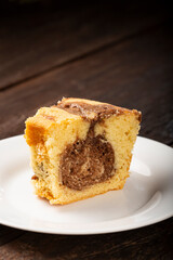 Homemade marble cake. Delicious marble cake with chocolate and vanilla.