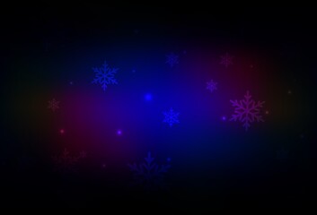 Dark Blue, Red vector backdrop in holiday style.