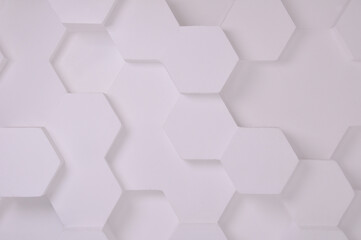 white hexagon composition. White geometric hexagonal abstract background