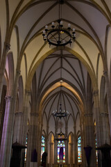 Fototapeta na wymiar medieval church, Gothic style in historic building