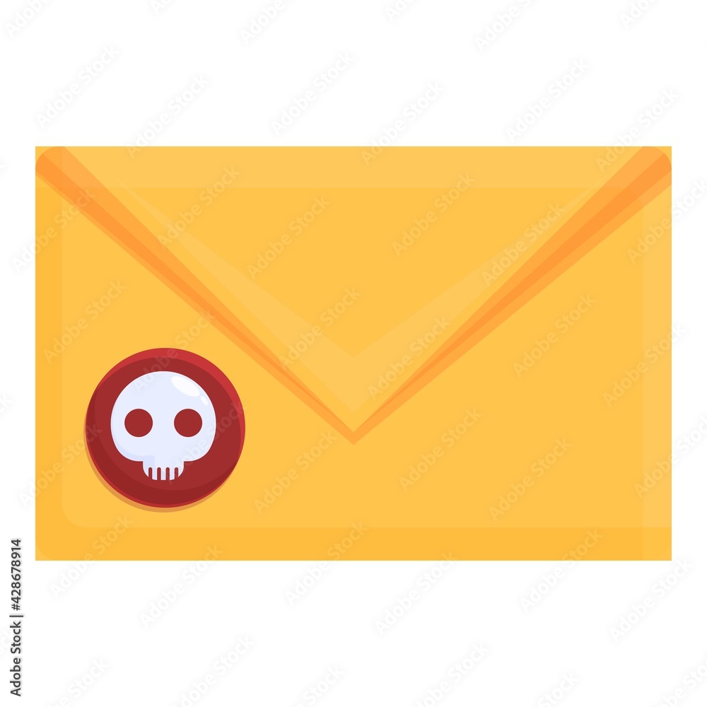 Poster hacker mail malware icon. cartoon of hacker mail malware vector icon for web design isolated on whit