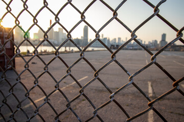 Fence in front of skyline