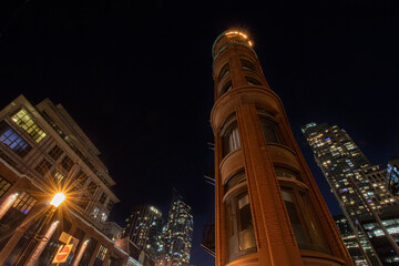 Flatiron Toronto at night