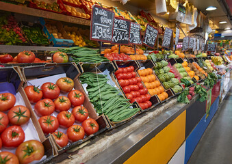A fruits and vegetable market