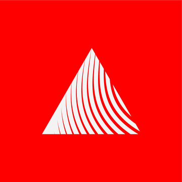 Equilateral triangle with white lines vector