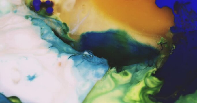 Macro Textures with Vibrant Neon Color Palette. Abstract Background Made with Oil Mixed with Dye, Ink, and Paint.
