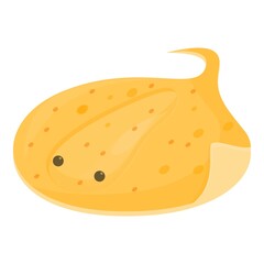 Yellow stingray icon. Cartoon of Yellow stingray vector icon for web design isolated on white background