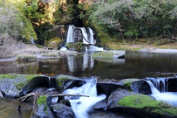 真米甌穴群と滝
