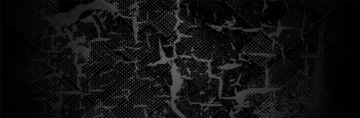 Black Grunge Background. Dot pattern. Dirty metal surface. Dark texture. Vector illustration