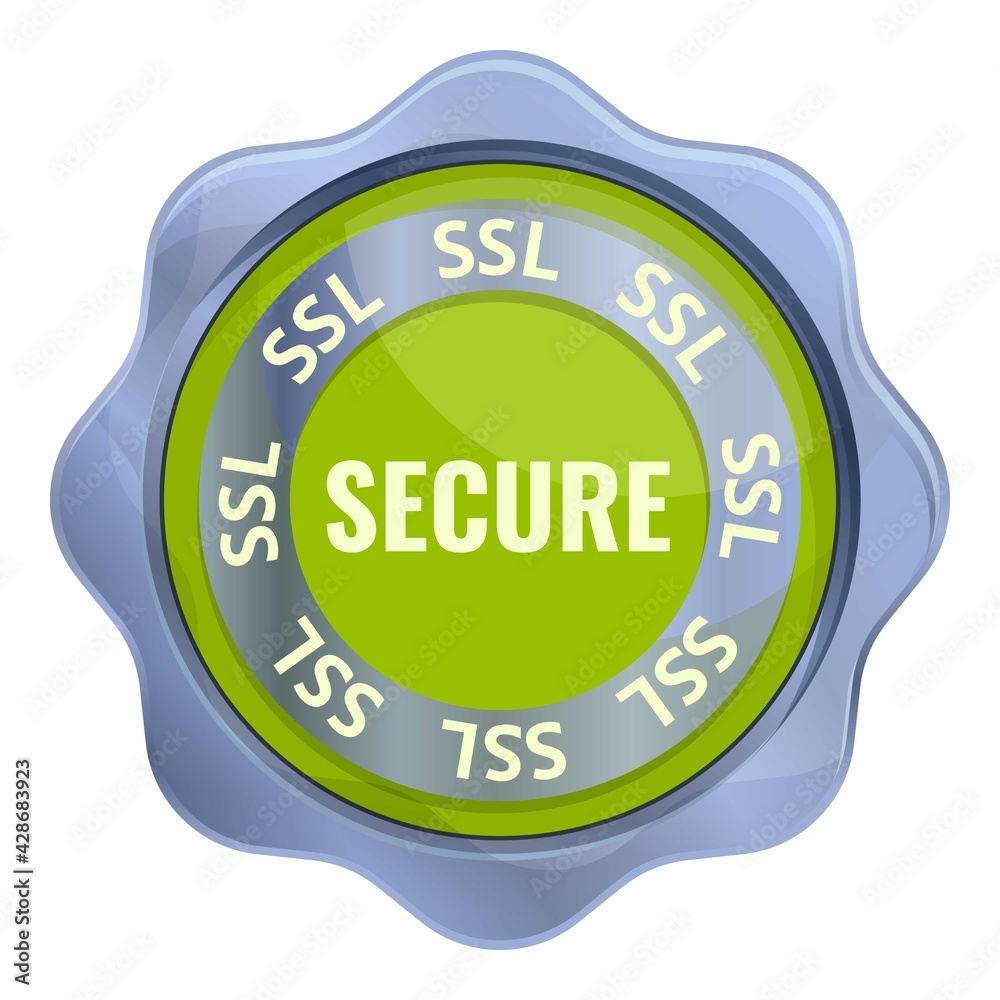 Poster secure ssl certificate icon. cartoon of secure ssl certificate vector icon for web design isolated o