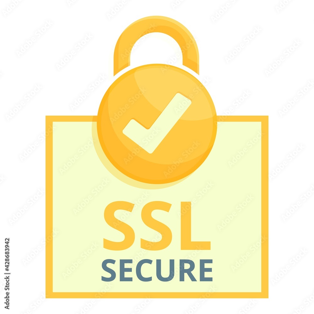 Poster padlock secure ssl certificate icon. cartoon of padlock secure ssl certificate vector icon for web d