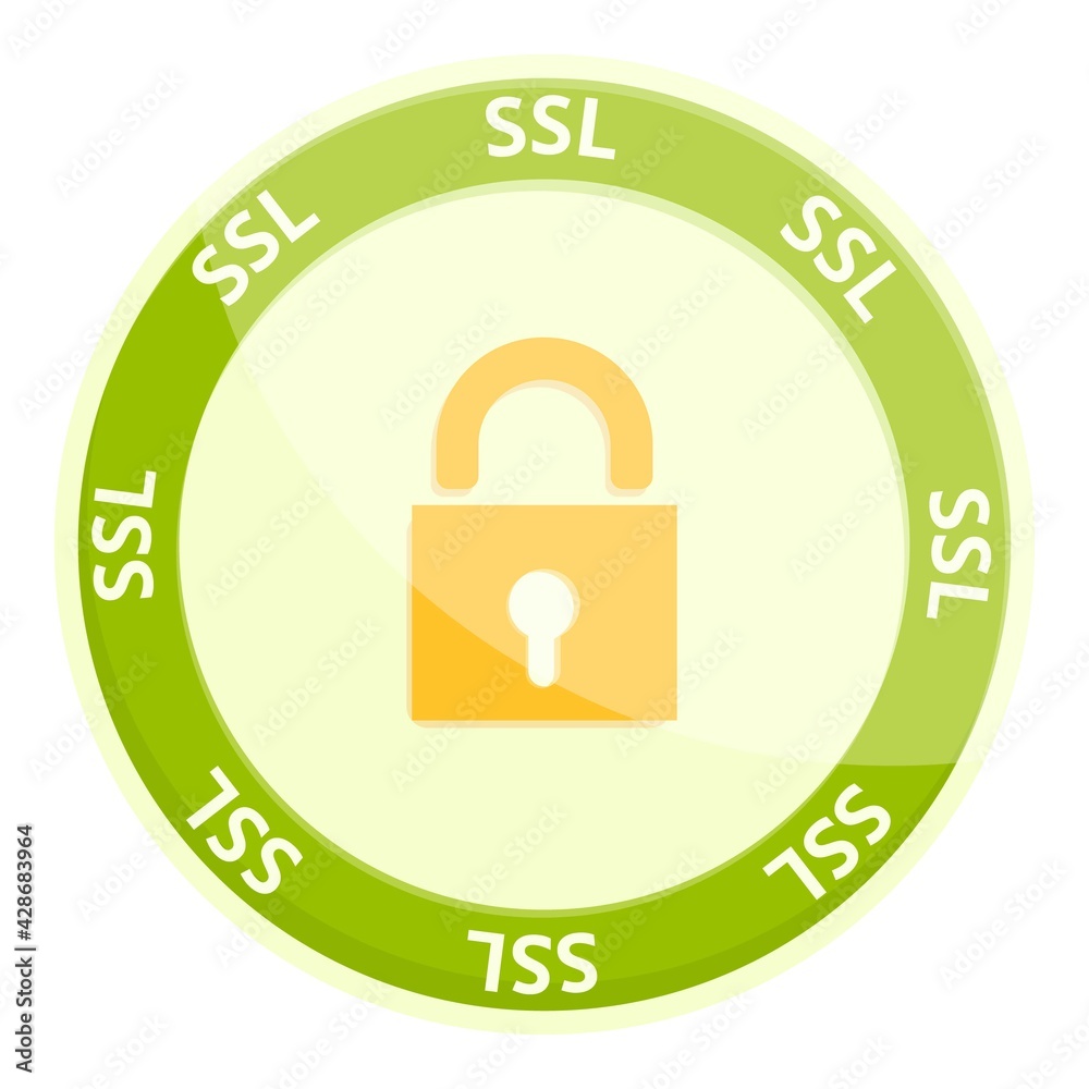 Poster digital ssl certificate icon. cartoon of digital ssl certificate vector icon for web design isolated