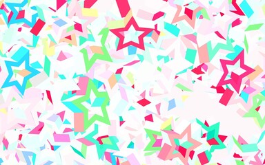 Light Green, Red vector texture with beautiful stars.